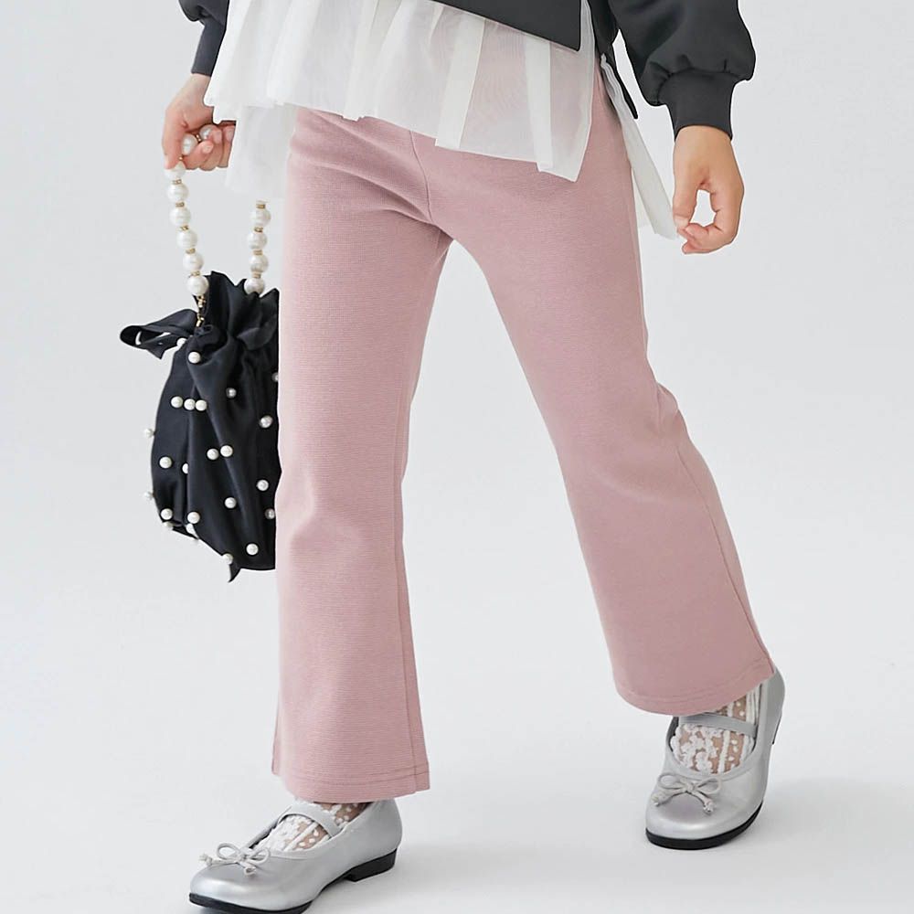 [熱銷定番] 超彈力抗毛球小喇叭長褲-粉紅