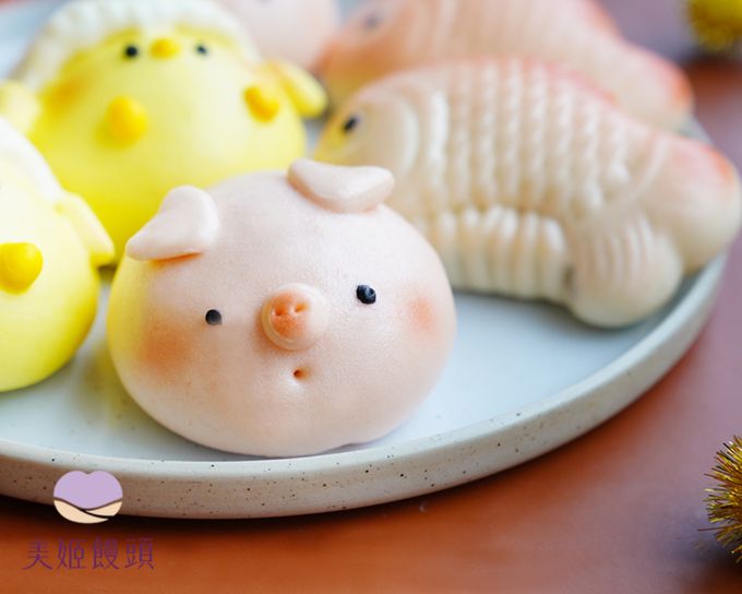 美姬饅頭 - 可愛三牲鮮乳造型饅頭-40g*6顆