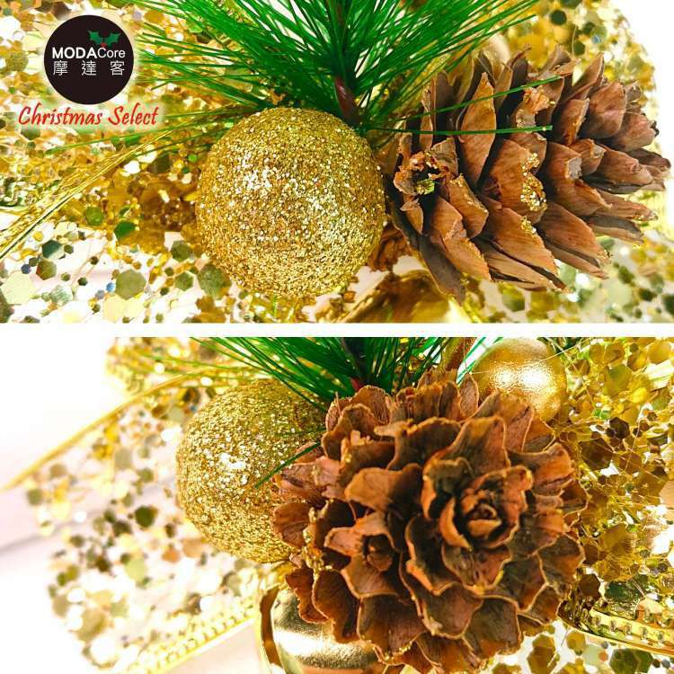 MODACore 摩達客 - 9cm聖誕派對裝飾金色蝴蝶結六入組-禮物包裝適用