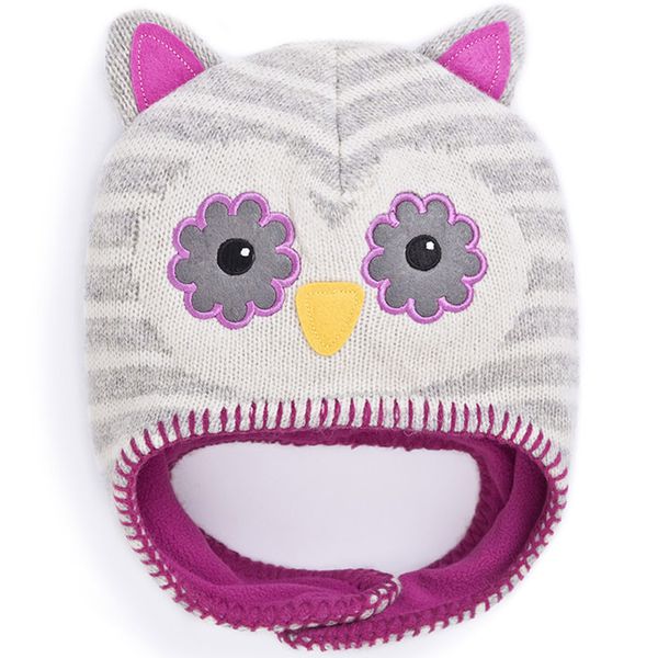 英國 JoJo Maman BeBe - 保暖舒適羊毛帽-貓頭鷹