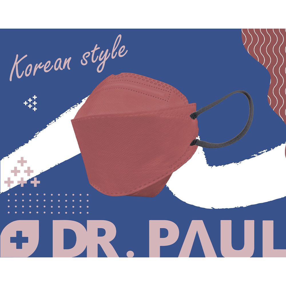 Dr. PAUL - 成人醫療級韓式4D魚形口罩/雙鋼印/台灣製-KF94/3D韓版/三片接合-野玫紅 (21x18cm)-10入/盒(未滅菌)