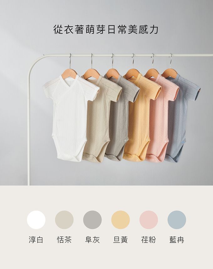 Simba 小獅王辛巴 - Air Upper 透氣棉開襟包屁衣-短袖-藍冉 (60cm)