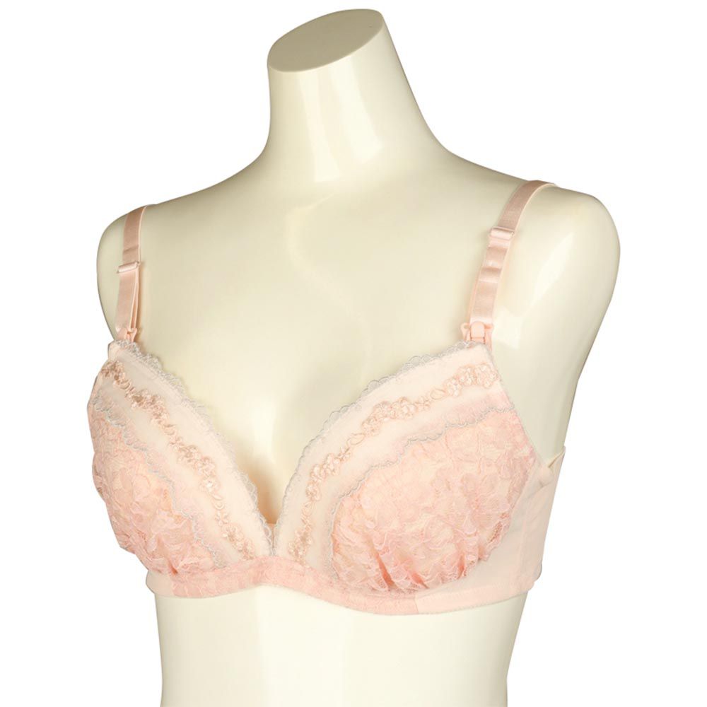 akachan honpo - 美型無鋼圈胸罩-有哺乳功能-粉紅色