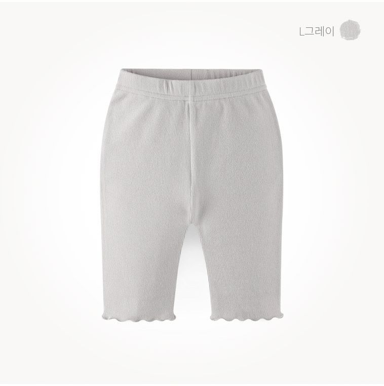 韓國 milk mile - 捲邊羅紋彈力內搭褲-淺灰