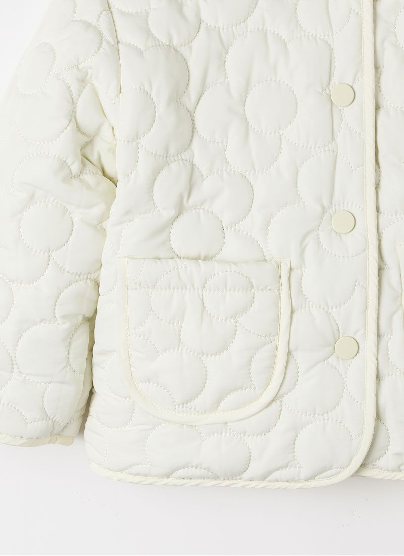 韓國 OZKIZ - 雙面穿搭鋪棉無領外套-米X卡其