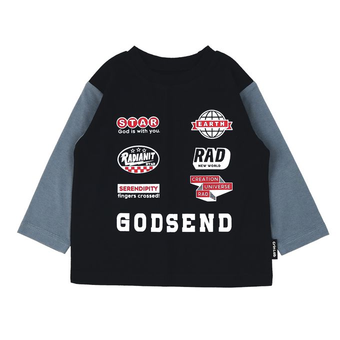 日本 ZOOLAND - [推薦]定番印花薄長袖上衣-巧克力冰淇淋-薄荷藍綠