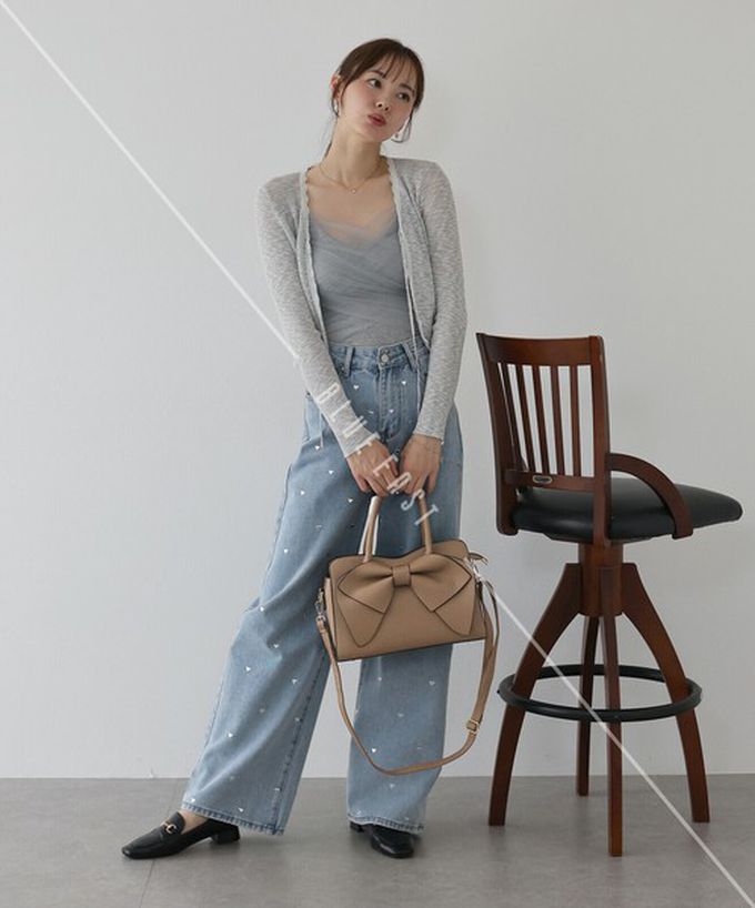 日本 BLUE EAST - 2way俏麗蝴蝶結方型手提/側背包-咖啡