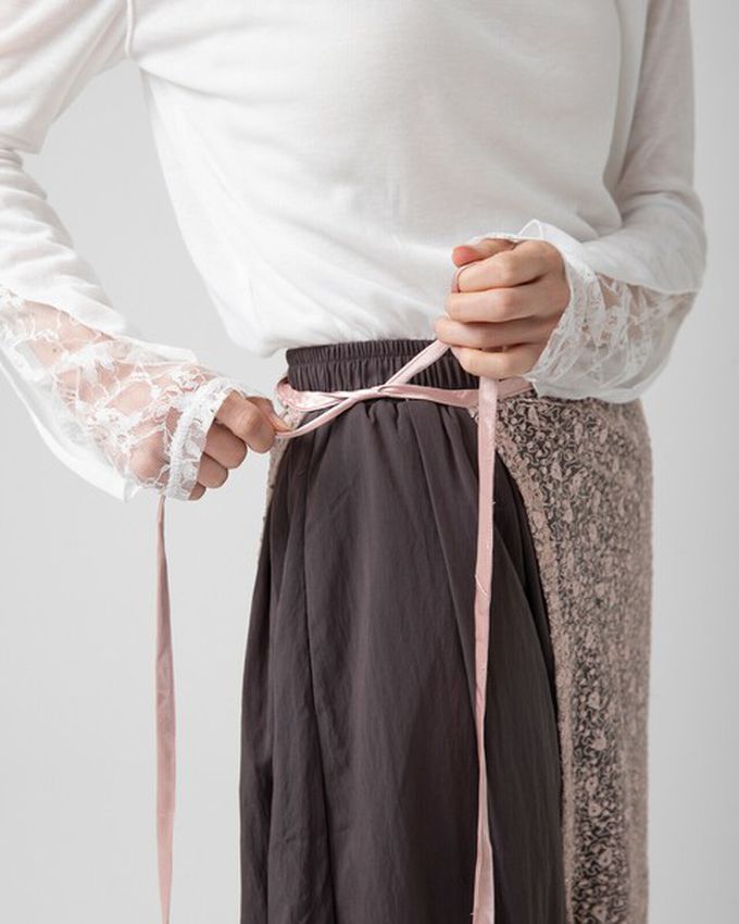 日本 gleam - [疊穿高手]閃亮光澤薄紗半片裙-銀