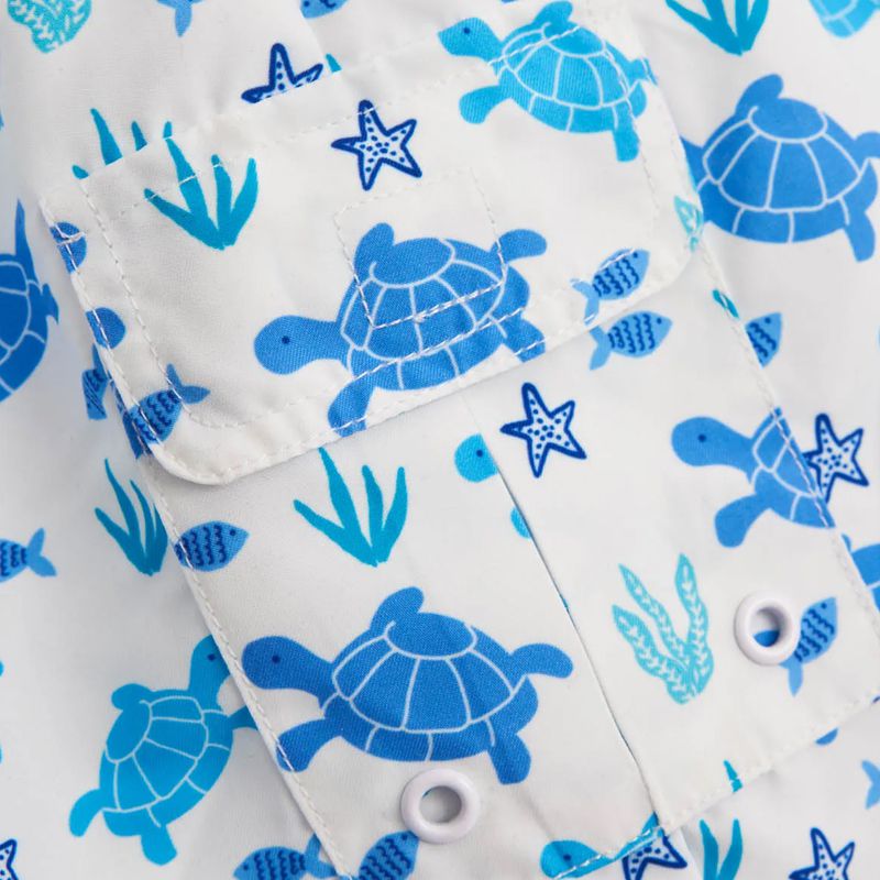 英國 JoJo Maman BeBe - 嬰幼兒/兒童長版泳褲-海龜世界