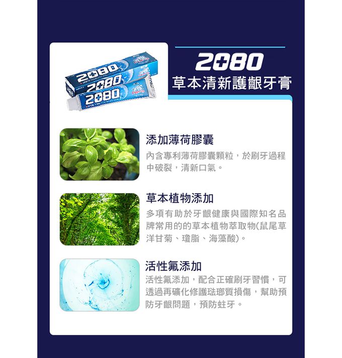 韓國2080 - 綠茶清新護齦牙膏-120gX2入組