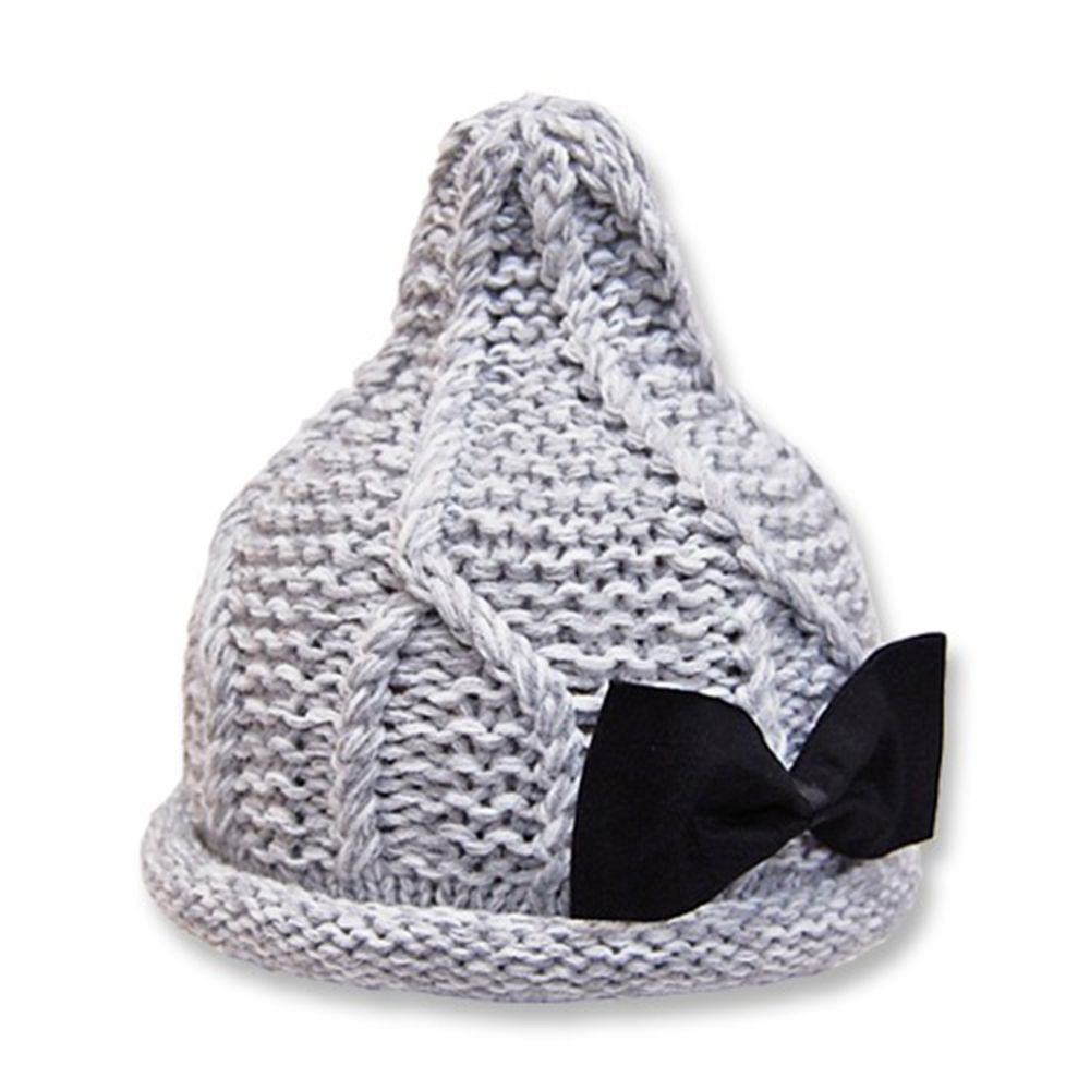 日本 ROMPING UNIVERSE - 可愛保暖帽-小童款-針織小精靈毛帽_灰色-93-6004