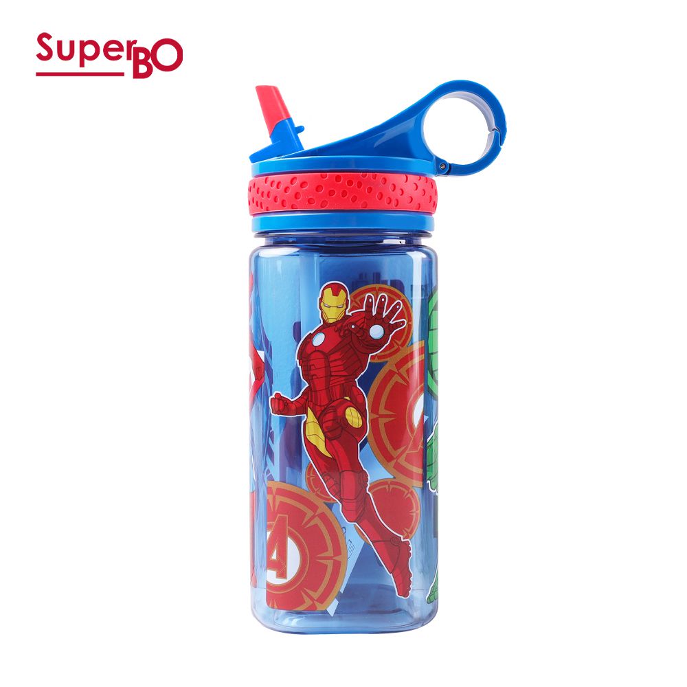 SuperBO - 兒童吸管方形水壺-復仇者聯盟-480ml