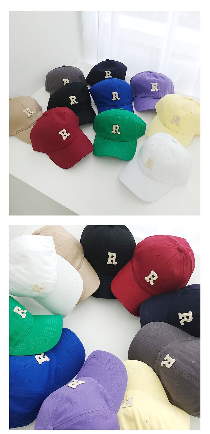 韓國 Soo&Soo - 字母R經典老帽-白