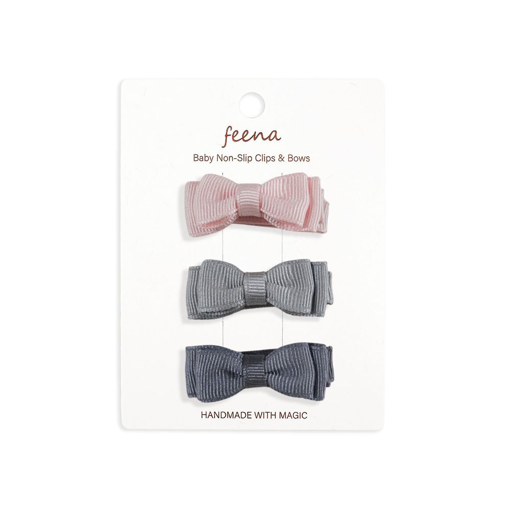 No.37蝴蝶結髮夾-灰