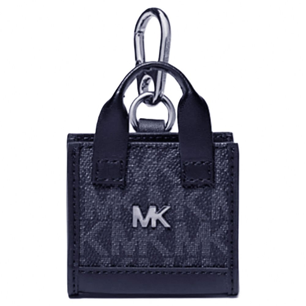 MICHAEL KORS - 造型皮革吊飾鑰匙圈 (深藍)