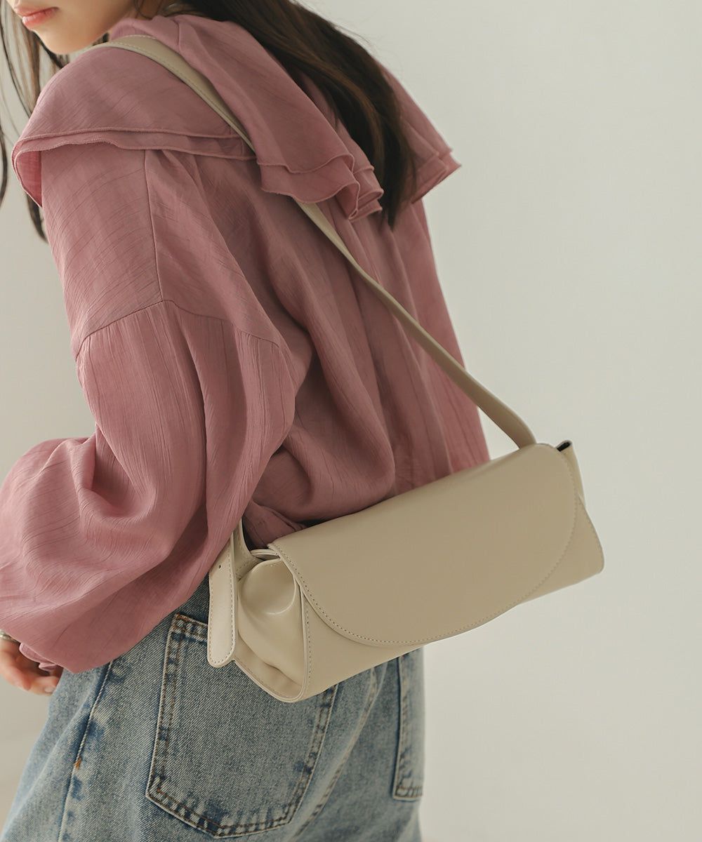 日本 Bab - 簡約皮革法棍小包-黑