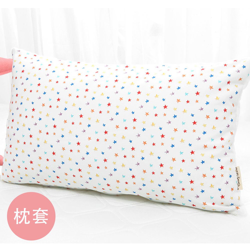 韓國 Coney Island - 雙面材質(純棉+顆粒)枕套-七彩星星 (50X30cm)-枕套*1