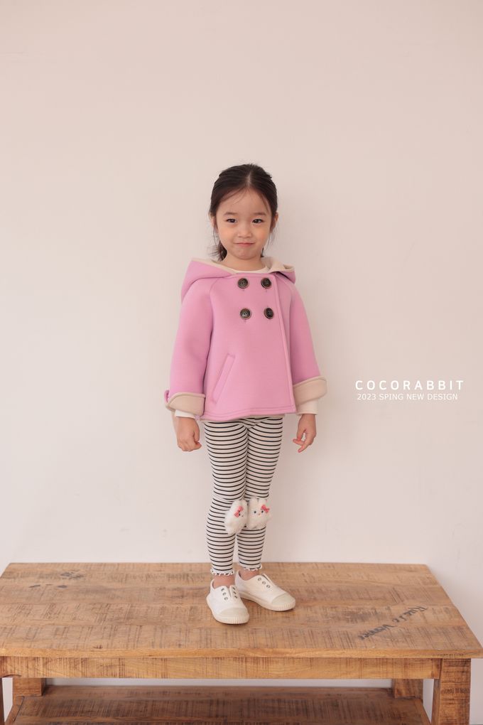 韓國 Coco rabbit - 立體兔耳裝飾連帽外套-紫