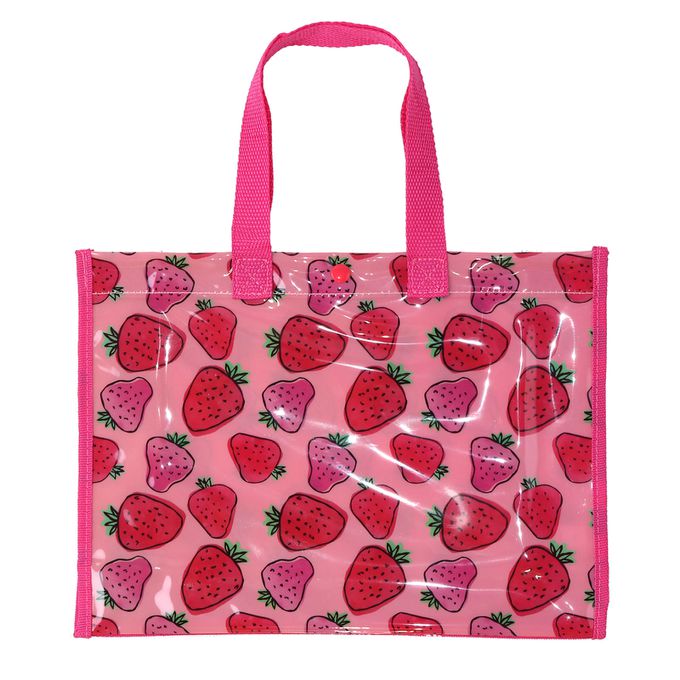日本 ZOOLAND - 防水PVC手提袋/游泳包-水果造型-草莓 (25x34cm)