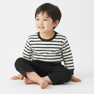 akachan honpo - 內裡刷毛褲-黑色