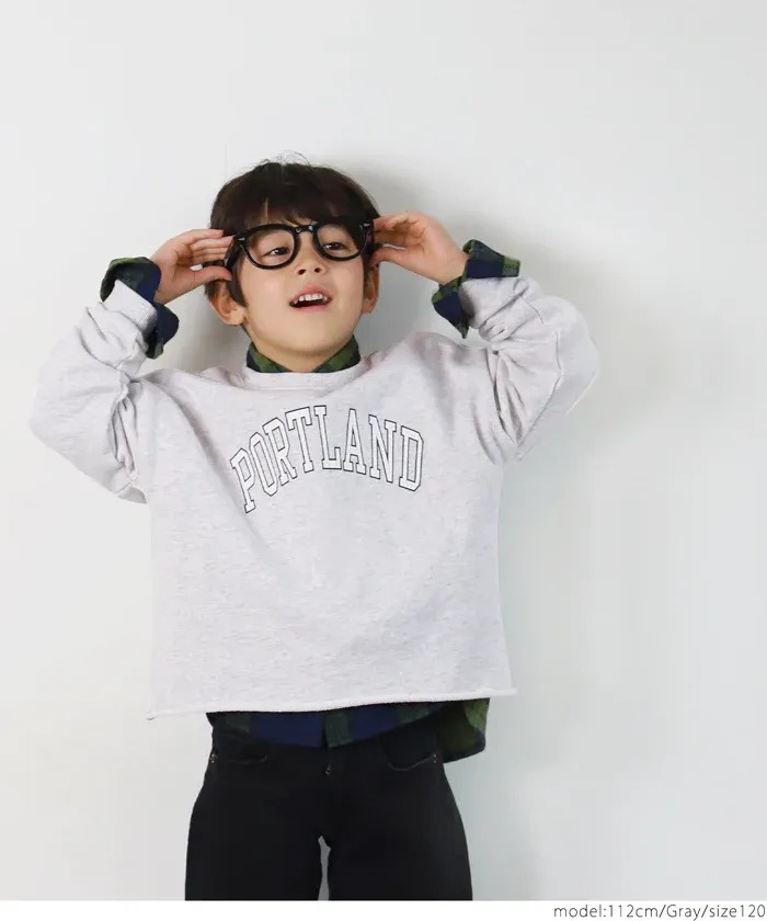 日本 COCA - 定番美式復古LOGO大學T-孩子-淺綠