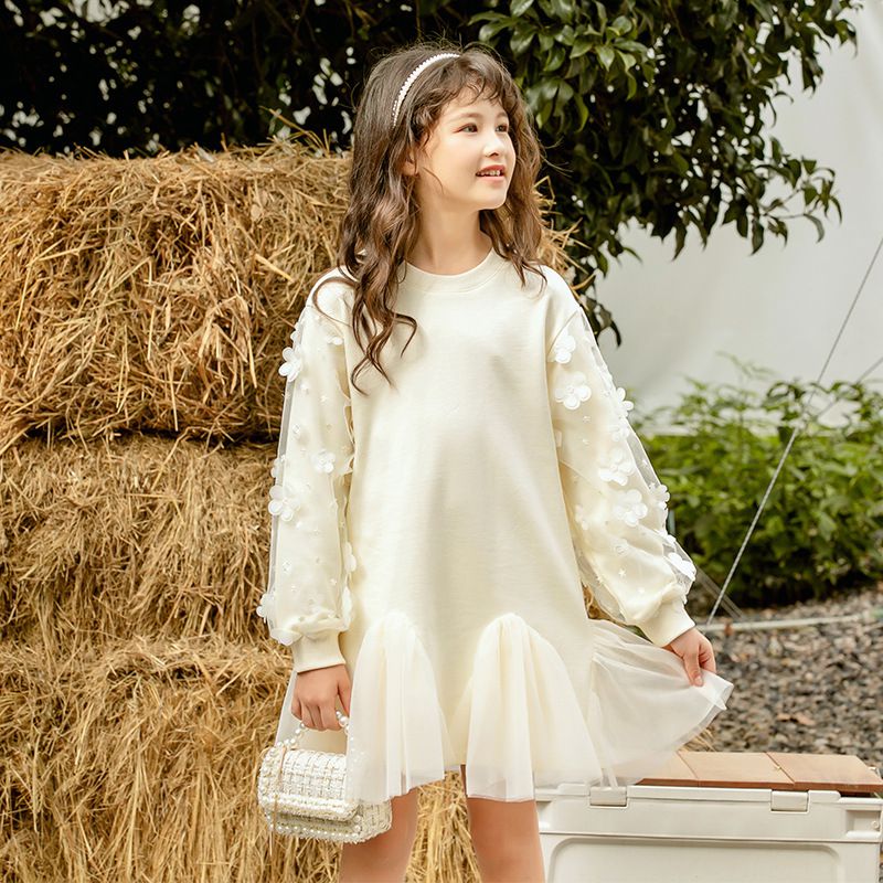 蕾絲花邊連身裙-粉色