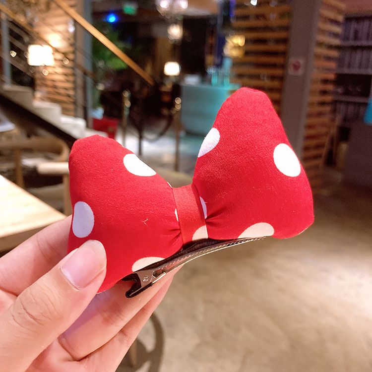 立體蝴蝶結兒童髮夾-紅色