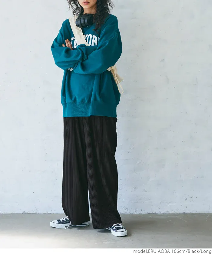 日本 COCA - [可剪裁] 垂墜感修身細摺長褲-灰杏