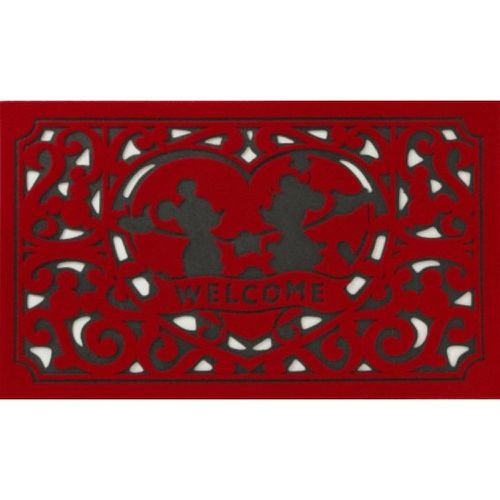 日本 SETO CRAFT - 出清 米奇 Mickey &米妮 Minnie 玄關腳踏墊-紅色-商品尺寸：760×460×10mm  重量：2000g