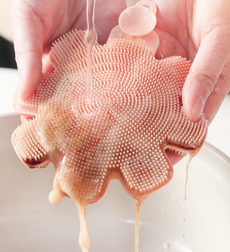 溫柔去污矽膠清潔刷-愛心-薄荷綠