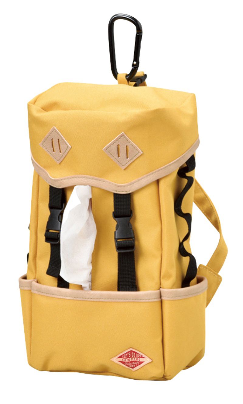 日本 Seto Craft - 露營風 背包造型衛生紙套-綠 (17x10x25cm)