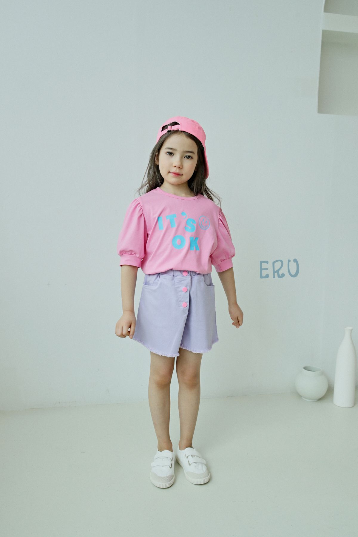 韓國 ERU - OK印花T-橘