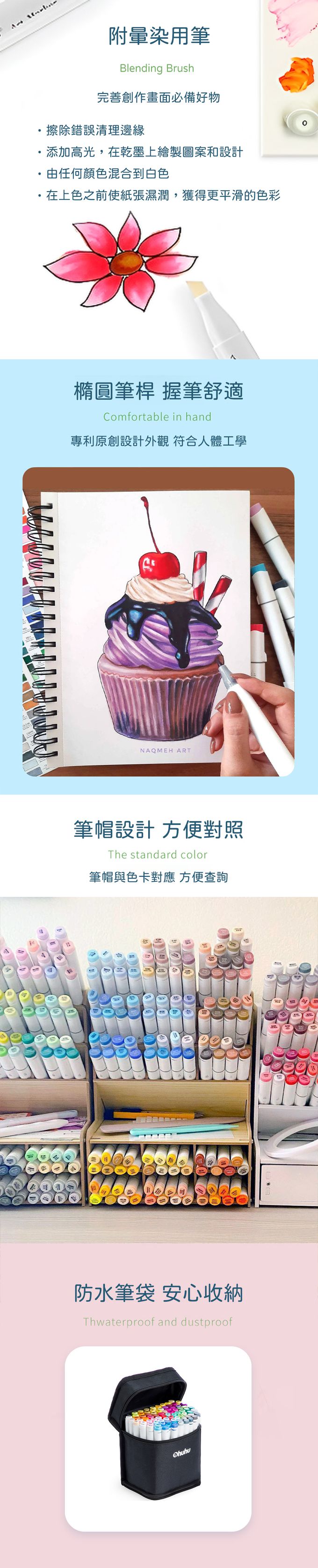 Ohuhu - Oahu 80色雙頭酒精性麥克筆套組