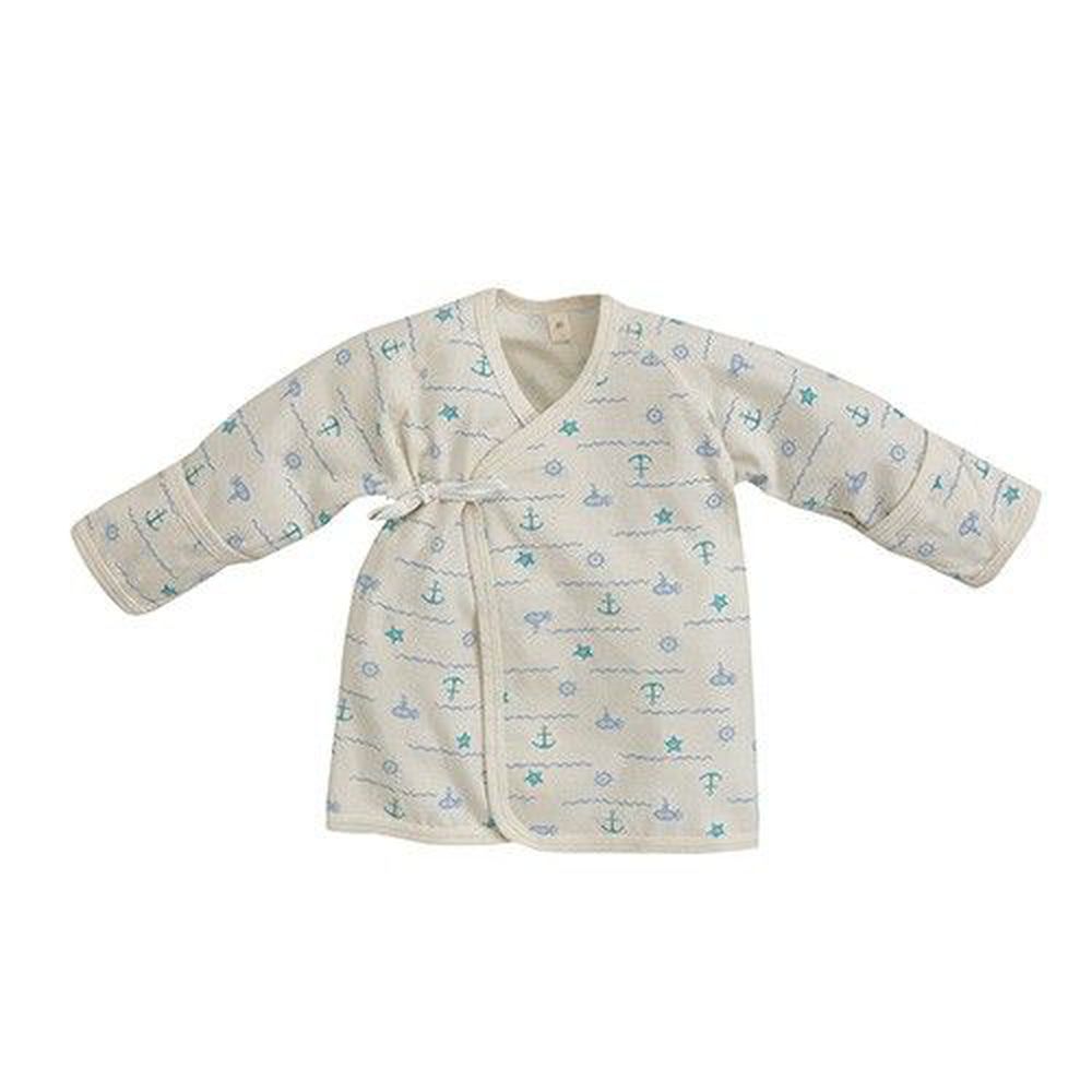 日本 Combi - 反折袖肚衣(有機棉)-航海風-米色