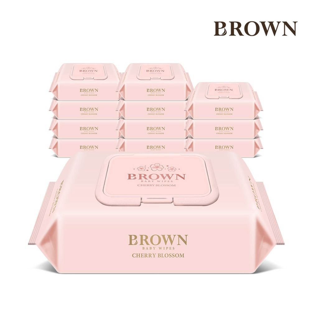 韓國BROWN - NATURE CHERRY BLOSSOM濕紙巾-櫻花20抽(含蓋)*12包