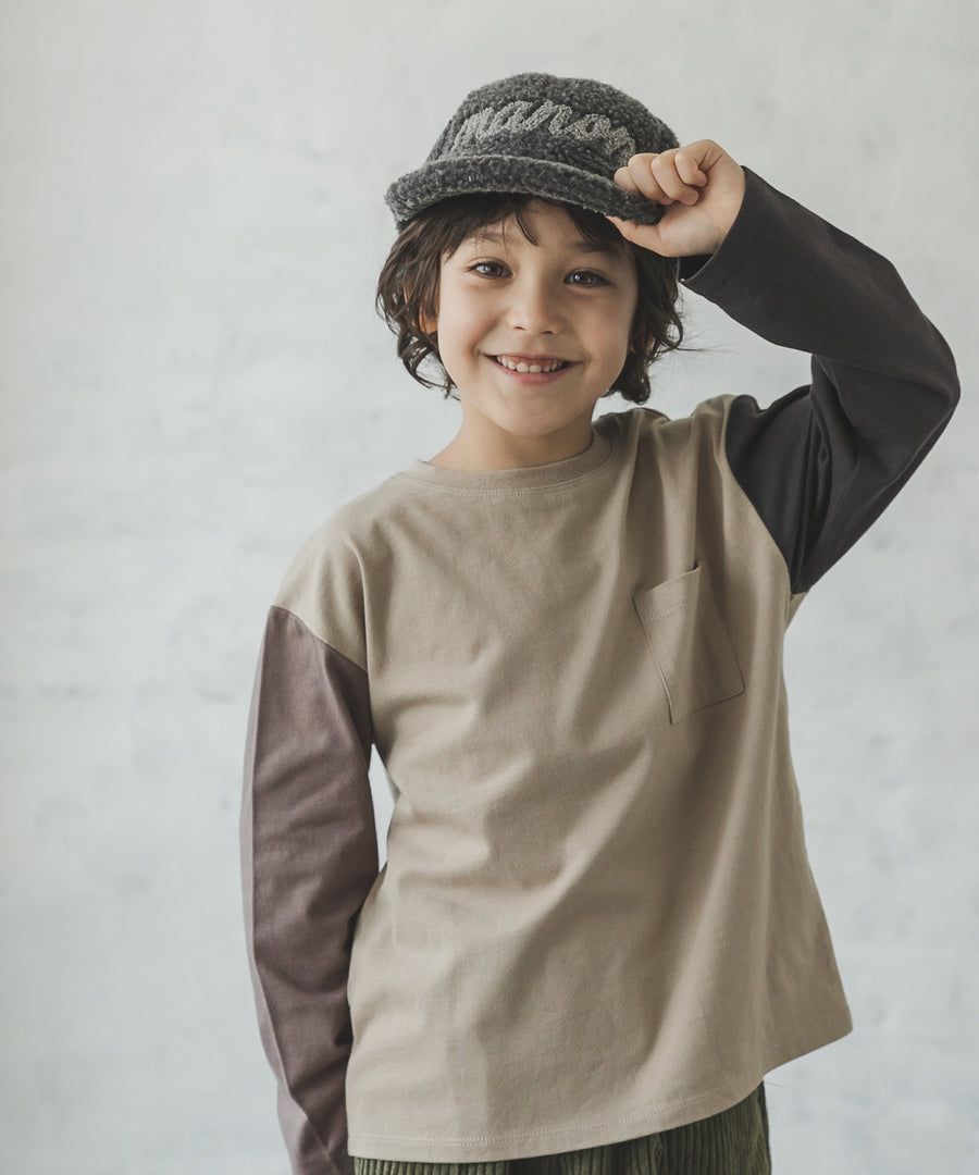 日本 PAIRMANON - 柔棉100% 圓領薄長袖上衣-刺繡美式漢堡-軍綠