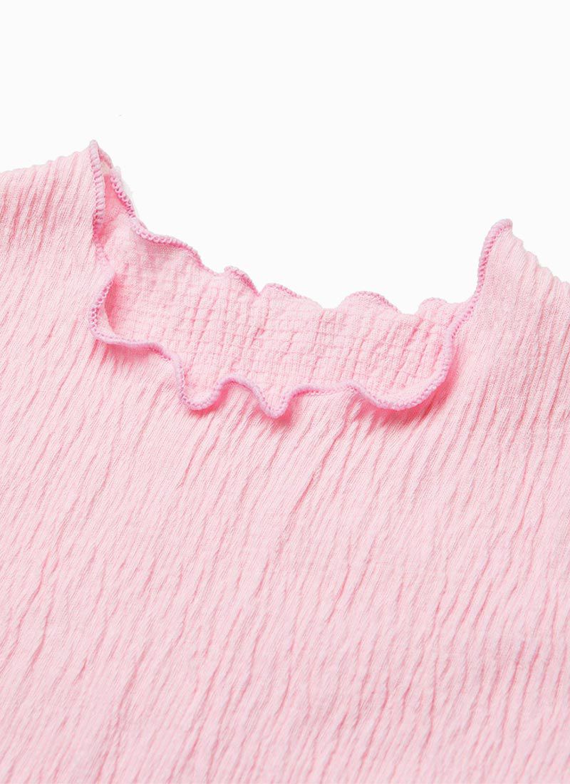 韓國 OZKIZ - 皺褶感上衣碎花褲裙套裝