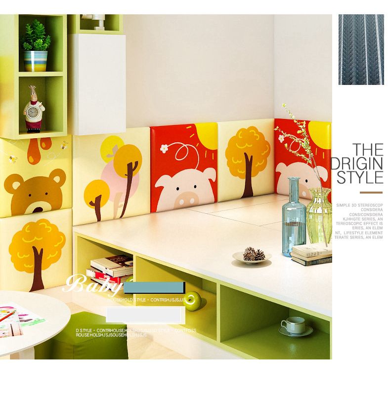 Vanibaby - 自黏式PU防撞壁貼-3片組_超厚3cm 防撞 防水 防霉 (動物園系列)-款式隨機3入