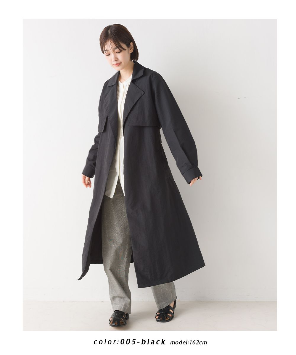 日本 OMNES - 3WAY多層式穿搭長版風衣外套-淺灰棕