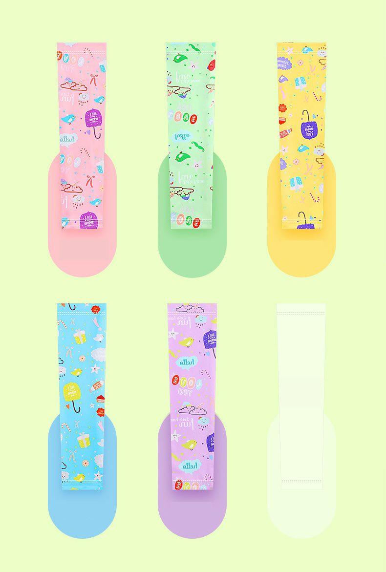 冰絲防曬兒童袖套-繽紛塗鴉-藍色 (長31cm)