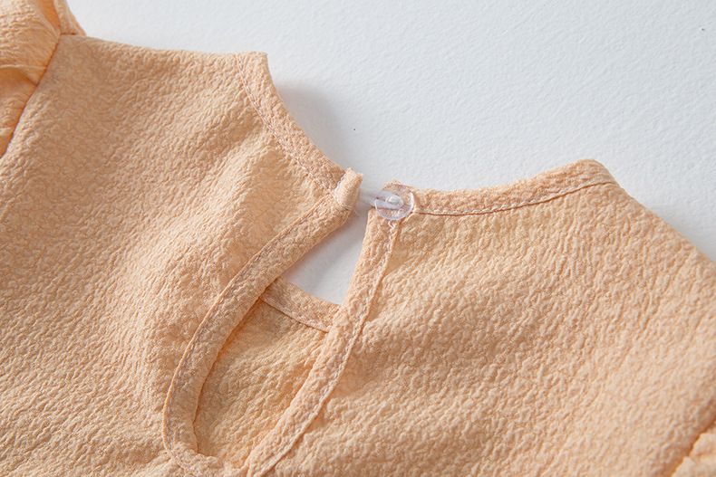 泡泡袖蝴蝶結洋裝-粉色