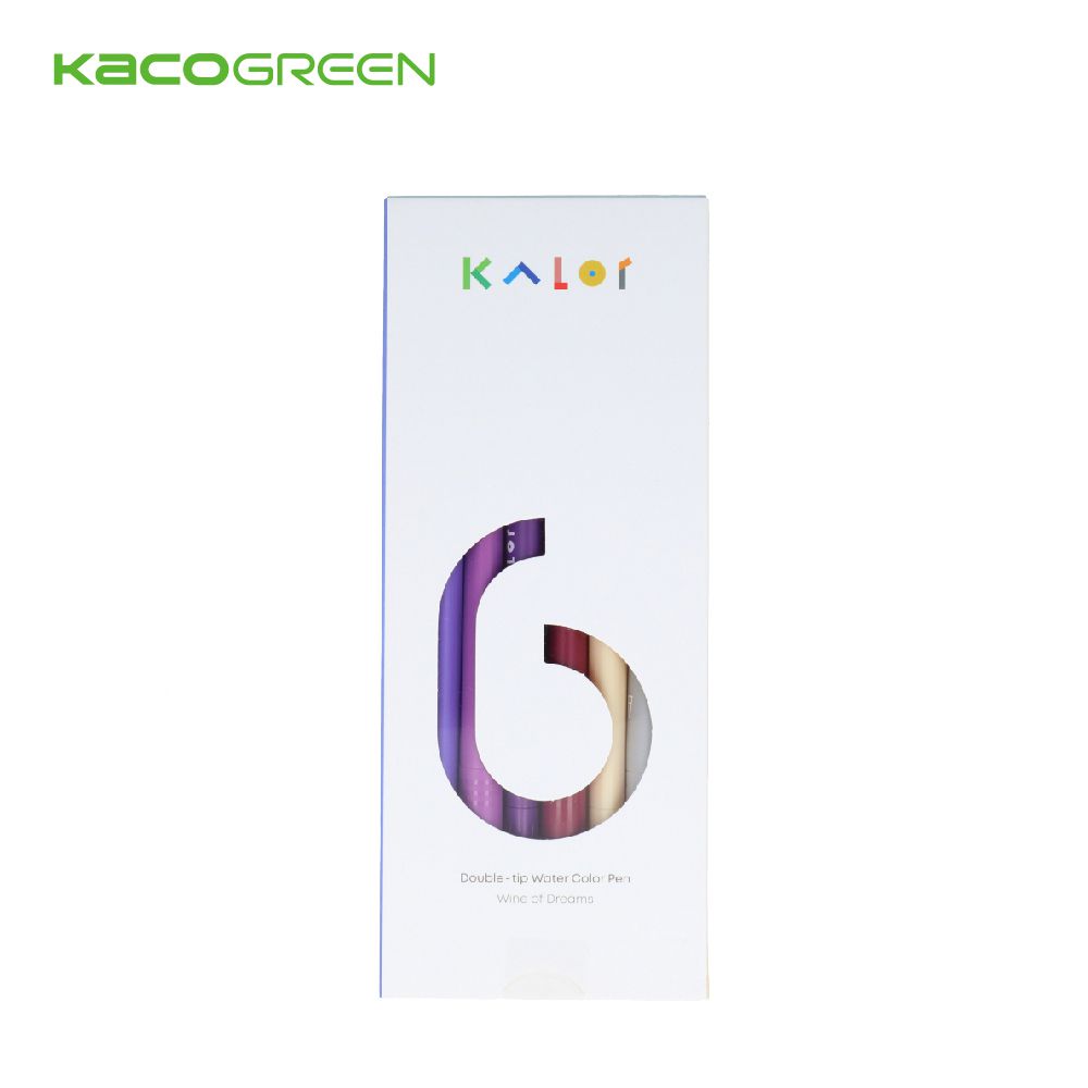 kaco - KALOR綺采6色可水洗雙頭柔繪筆-夢幻葡酒
