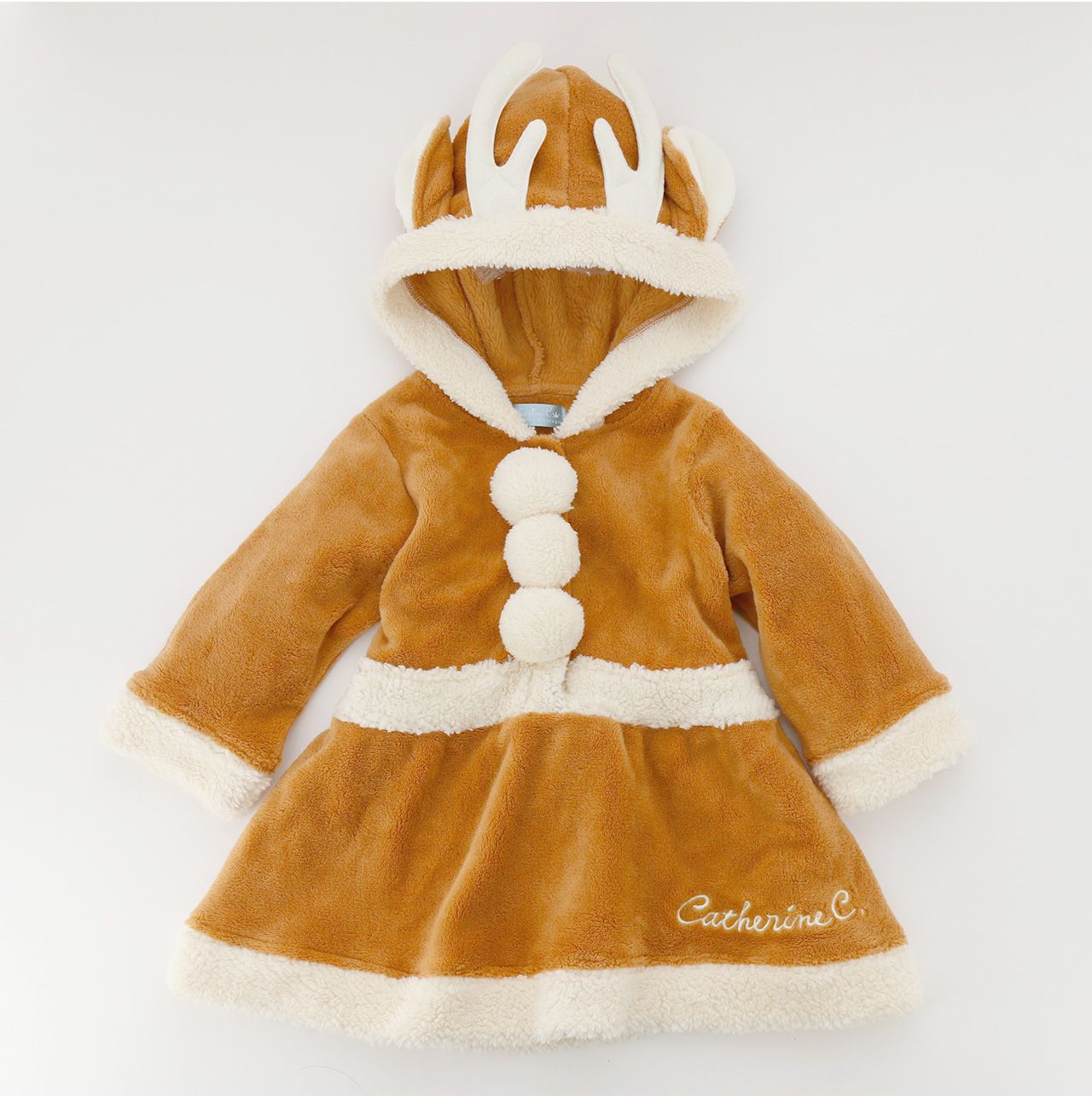 日本 Catherine Cottage - 可愛絨毛連帽聖誕造型服-馴鹿洋裝