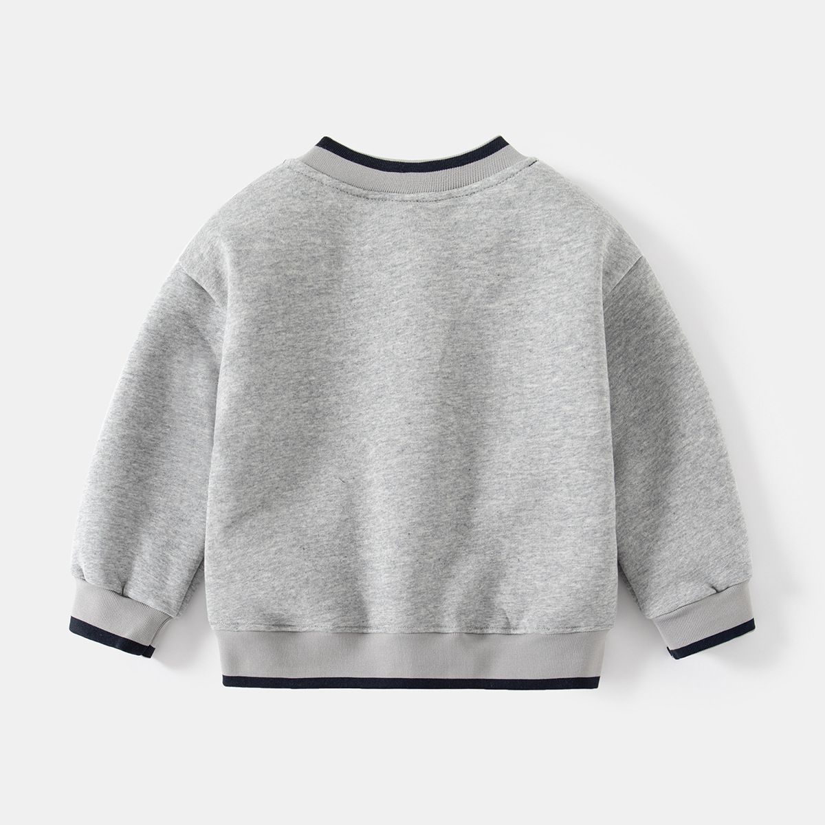 WELLKIDS - 加絨圓領長袖上衣-BRAVE-深藍色