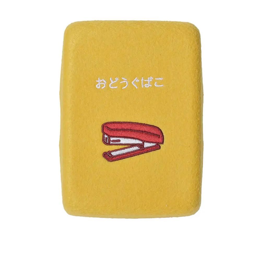日本P+G design - 刺繡羊毛氈硬式掀蓋收納盒-釘書機