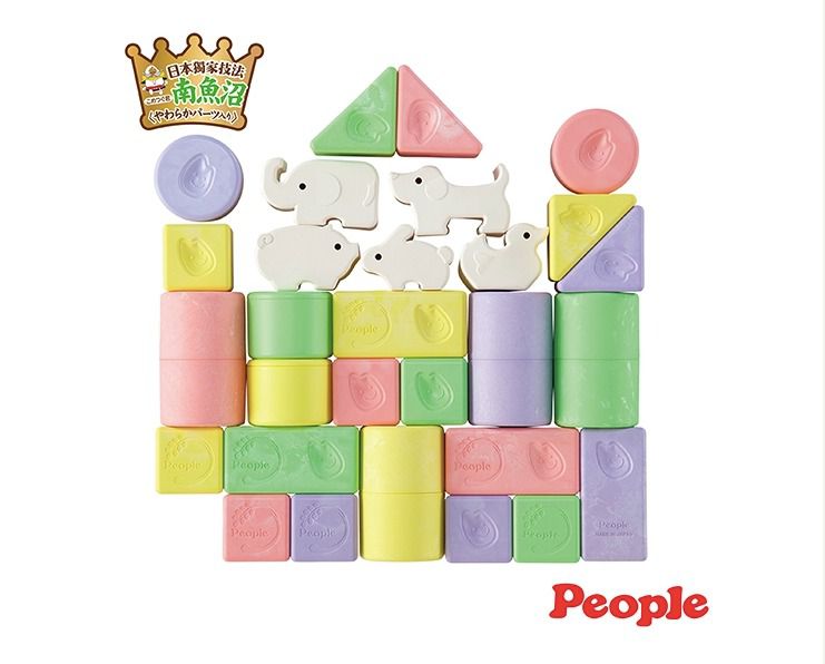 日本 People - 彩色米的動物積木組合(米製品玩具系列)