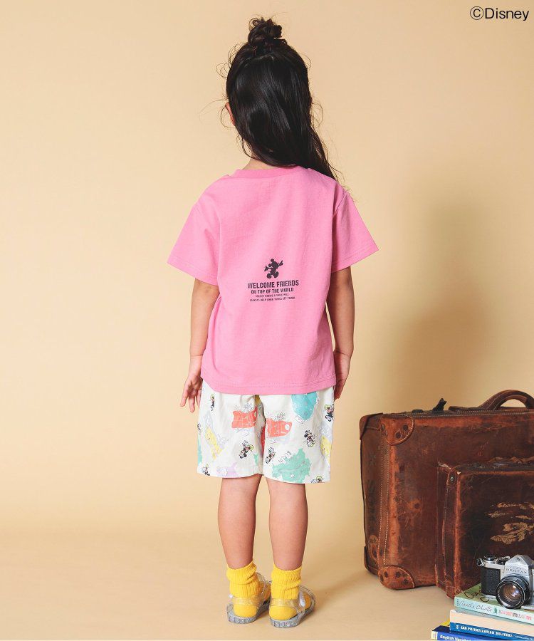 日本 BREEZE - 迪士尼聯名 印花短袖上衣-旅行郵票-紫色高飛狗