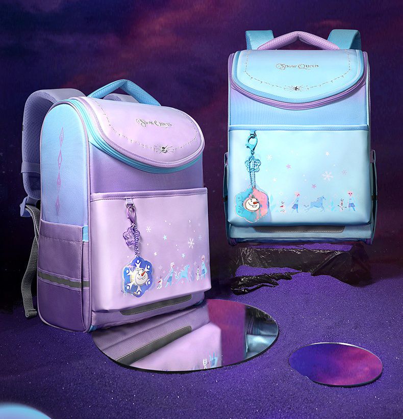 卡通懸浮減壓護脊後背包/書包-卡通人物雪寶-藍色 (建議110-135cm)-26x19x37cm