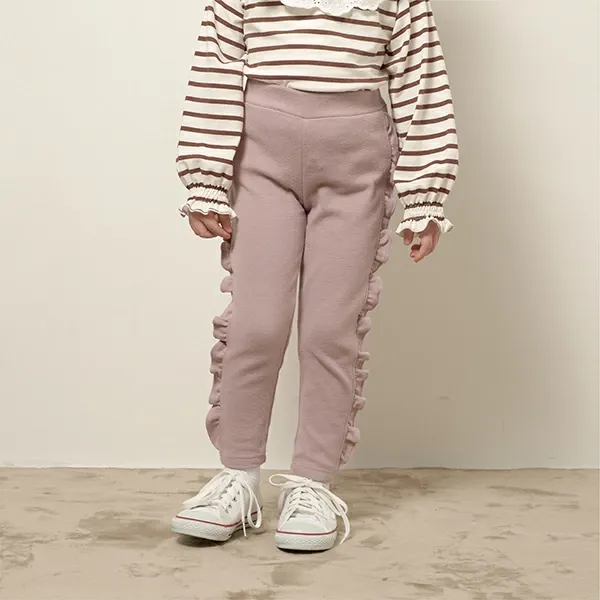 日本 Lycee mine - Anywhere系列 側面荷葉邊9分褲-水藍