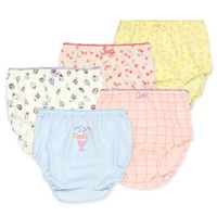 日本西松屋 - 混棉舒適女孩內褲(5件組)-獨角獸＆碎花